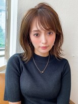 ★ホワイトグレージュウルフデジタルパーマチェリーブラウン