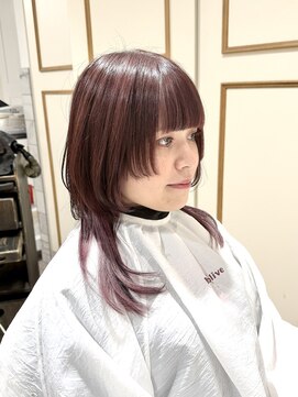 アルクバイネオリーブ 荻窪店(arc by neolive) ロングウルフ×チェリーレッド