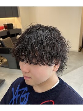 ヘアデザイン ファブロ(hair design FABRO.) 【FABRO:担当藤岡勇気】メンズマッシュウルフ×波巻きパーマ