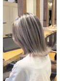 バレイヤージュグレージュハイライトダブルカラーケアブリーチ
