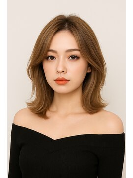 エシカル(ethical) 外国人風くびれミディアム×ベージュ系カラー