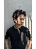 直毛/スパイキーショート/ブルーブラック/短髪/大宮/メンズ