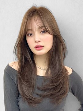 ステイゴールド(STAYGOLD) ブラウンベージュ レイヤーカット シースルーバング 髪質改善