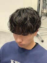 オーシャントーキョー 仙台(OCEAN TOKYO)&nbsp;シャドウパーマショートマッシュツーブロック韓国スパイラル黒髪