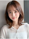 レイヤーカット斜めバング20代30代40代◎ダークパープル夏