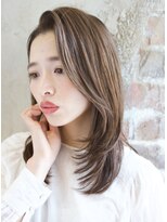 アフロート ルヴア(AFLOAT RUVUA)&nbsp;AFLOAT RUVUA　京佳『流れるかきあげバングとベージュカラー』