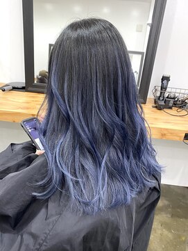 ワンスタイル(One style) 2ブリーチ　バレイヤージュ　ブルーパープル