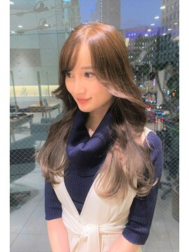 ビーハイブ 一番町店 アヴェダ(BEHIVE) セットが簡単☆　大人可愛いワンホンヘア×ミルクティーベージュ