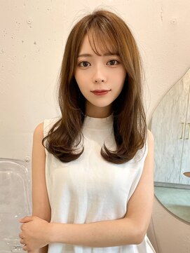 ルームバイシー 新宿(Loom. by Sea) 韓国風前髪/シルキーベージュ/グレージュカラー/斜めバング