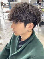 メンズ波巻きスパイラルパーマプードルパーママッシュ韓国ヘア