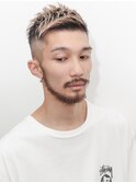 束感ショートマッシュパーマウルフ波巻きハイライト340