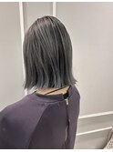 (銀座) 切りっぱなしボブ　シルバーアッシュ