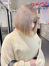 ミルクティーベージュ/ダブルカラー/ブリーチなしダブルカラー/ケアブリーチ/髪質改善/学割U24/原宿/原宿駅