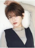 小顔マッシュショートボブ◎マロンベージュ☆サイドバング本厚木