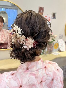 ヘアメイクアンドセットサロン リッコ(Hair make&set salon Ricco) 浴衣に合う◎サイド団子ヘア