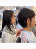 キッズカット◎丸みショートボブ女の子◎小学生入学式卒業式黒髪