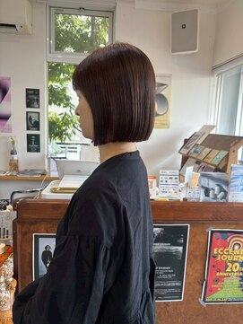 O 透明感カラーココアブラウン×大人可愛いミニボブ20代30代40代