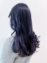 アイティーバイアルバム 八王子店(IT by ALBUM) ネイビーブラックロング_Aラインボブマロンベージュ_ba323741