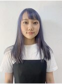 ブルーラベンダー×ロングヘア