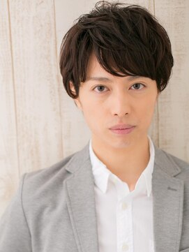 モッズヘアメン 札幌月寒店(mod's hair men) ビジネスにも◎斜めバング短髪パーマのラフマッシュj札幌月寒