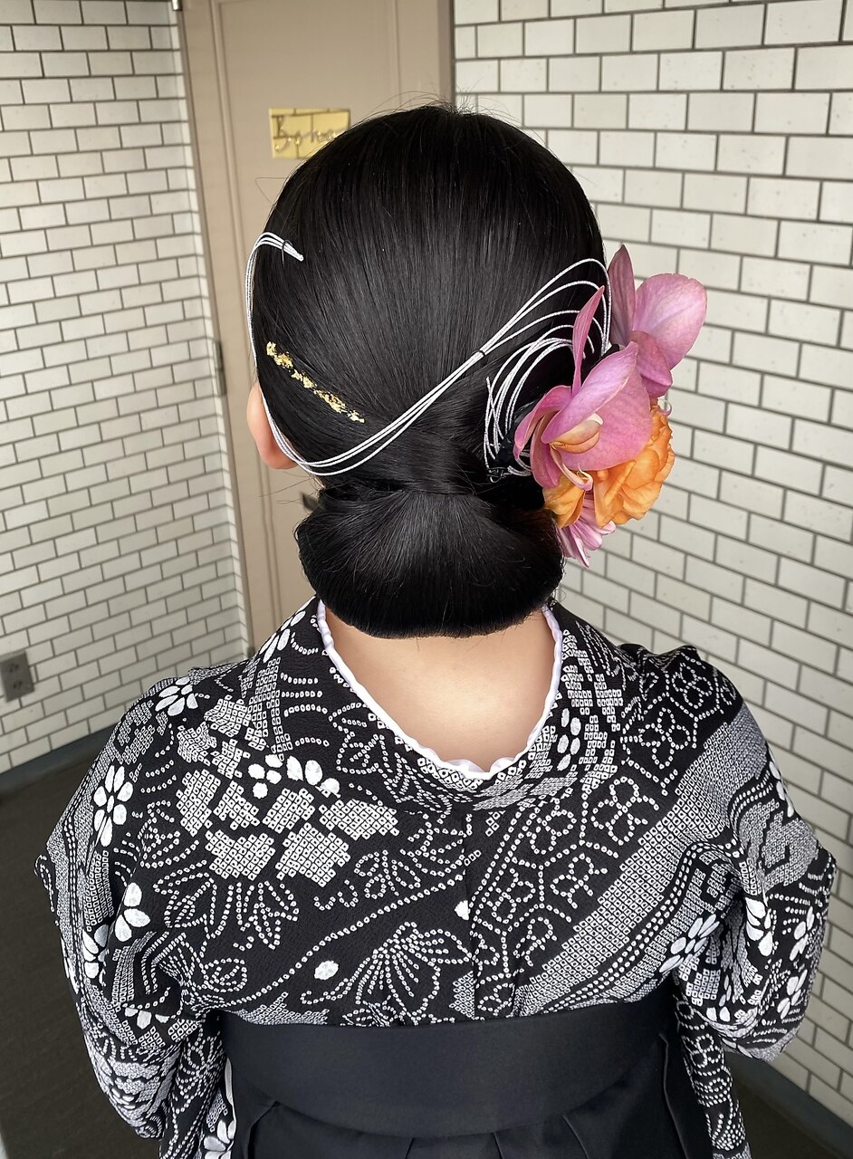 タイトヘア タイトアレンジ シニヨン 袴ヘアセット 水引：L203294772