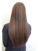 30代女性 艶カラー×ピンクベージュ