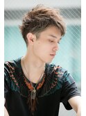 束感マッシュ　フェザーショート　毛流れ　束感　メンズヘア　k