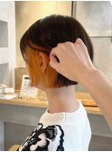 【ミニボブ×インナーカラー】春夏おすすめのオレンジ♪