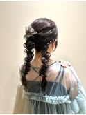 編みおろし/お呼ばれヘア/参列ヘア/ヘアアレンジ/Zina MIWA