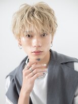 モッズヘア メン 新所沢店(mod's hair men)&nbsp;フェザーパーマホワイトブロンドスマートマッシュ20代f新所沢