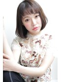 オン眉キュートなラウンドバング[mignon]ショートボブスタイル