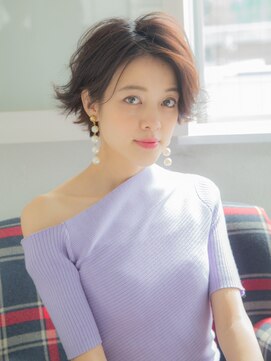 ナチュラルエフ(natural f) 大人かわいいひし形小顔レイヤーショートボブ30代40代50代