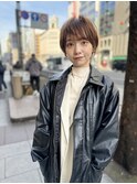 30代/40代/50代・絶壁解消・小顔前下がりショートボブ【中村】