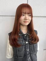 パーク 福岡天神西通り店(parc)&nbsp;ブリーチなしダブルカラー オレンジカラー レイヤーカット