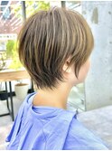 大人ショートボブ丸みショートカットマッシュショート前髪あり
