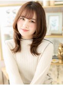 前髪パーマレイヤーカットミディアムウルフh3戸頭20代30代40代