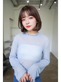 大人かわいい　チョコレートブラウン　ボブ