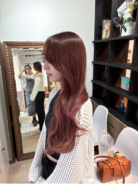 ルミ 上大岡店(Lumi) TAKE/チェリーブラウン/ゆる巻きウェーブ/ピンクブラウン