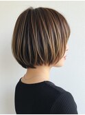 30代40代50代人気★透明感ハイライト艶ボブ