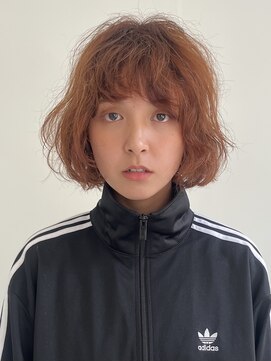 テクネ 天神大名(techne) 天神大名顔周りレイヤーカットミディアムボブタッセルボブパーマ