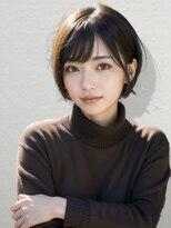 アース 栄店(HAIR&MAKE EARTH) earthショートレイヤーボブミルクティー丸みショートボブ