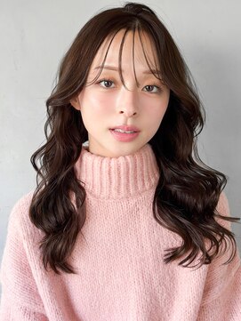 キリ 表参道(kyli) こなれヘア大人ガーリー薄めバング前髪斜めバングセミディ