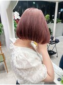 【MISATO】ボブ_ハイトーンカラー_ピンクカラー