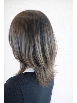 グランミリ(Grand mm) 大人ウルフレイヤー☆コントラストハイライト☆グレージュ☆