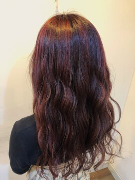 ヘアショップアルファ ピンクレッドハイライト