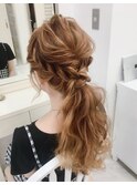 編み込みルーズポニー★
