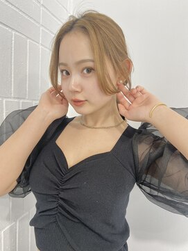 ゲーム 原宿店(GAME) ミルクティーベージ/ダブルカラー/顔周り/前髪/ミディアム/原宿