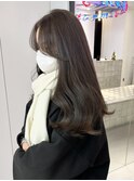 オリーブグレージュ×顔周りカット