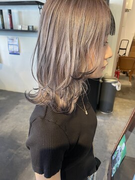 ムード マグ レーベル 南松本(MOOD Mag Label) 10代20代★ダブルカラーブリーチミルクティーカラー　毛先カラー