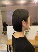 秋色透明感カラーこなれミディくすみベージュオリーブカラー